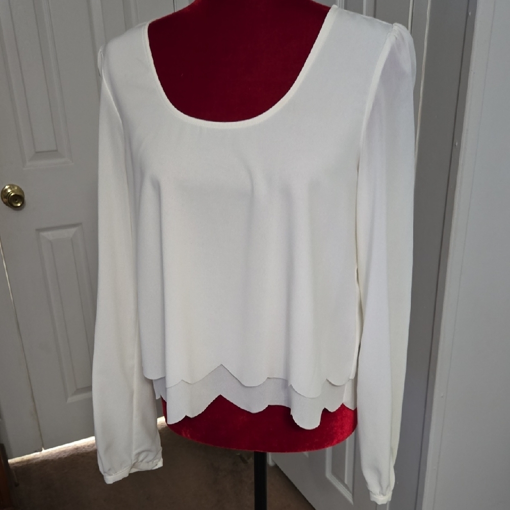 Guess Ivory Layered Blouse